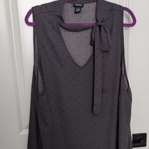 Torrid Gray Sleeveless Top with Bow Detail